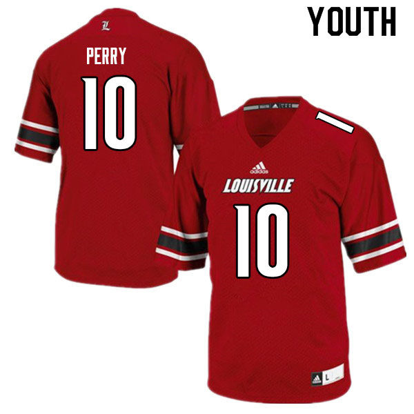 Youth #10 Benjamin Perry Louisville Cardinals College Football Jerseys Sale-Red - Click Image to Close
